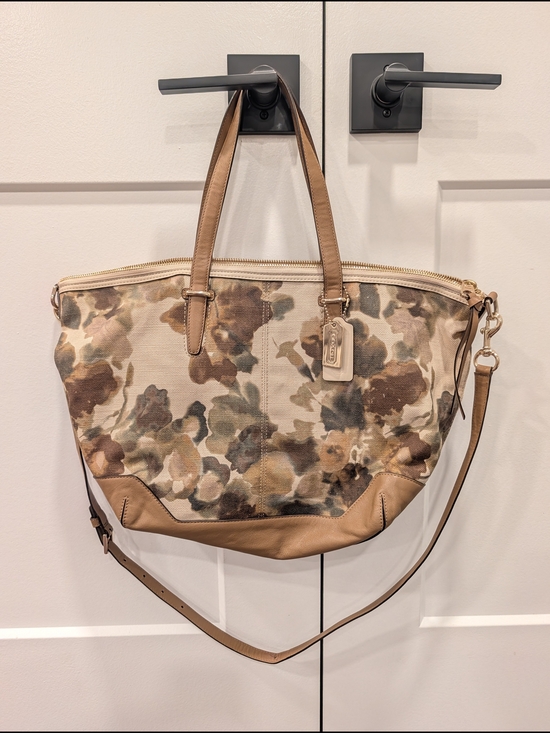 Coach Handbags - COACH Bleecker Cooper Canvas Floral Tote Bag Satchel Purse Camo Flower Print